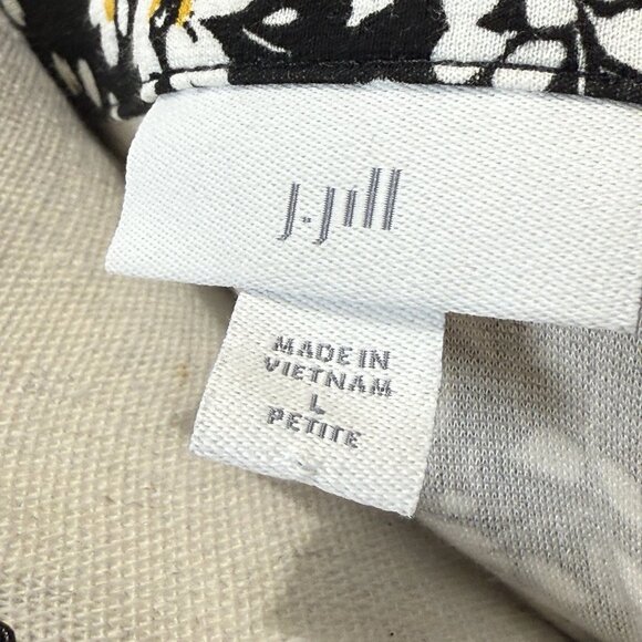 J. Jill Midi Dress Womens Sz L Petite 3/4 Sleeve Square Neck Floral Cottage Boho - Picture 7 of 9